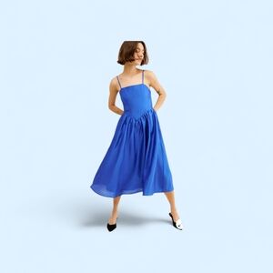 Anthropologie Blue Midi Dress